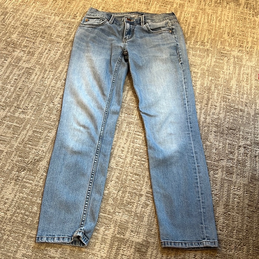 Faded name brand jeans